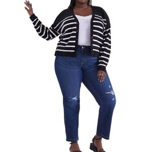 Lane Bryant Straight Leg Mid Wash Slight Distressed Jeans Size 20R